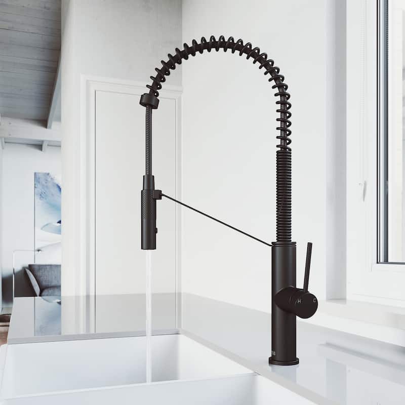 VIGO Livingston 24" H Single Handle Pull-Down Sprayer Kitchen Faucet