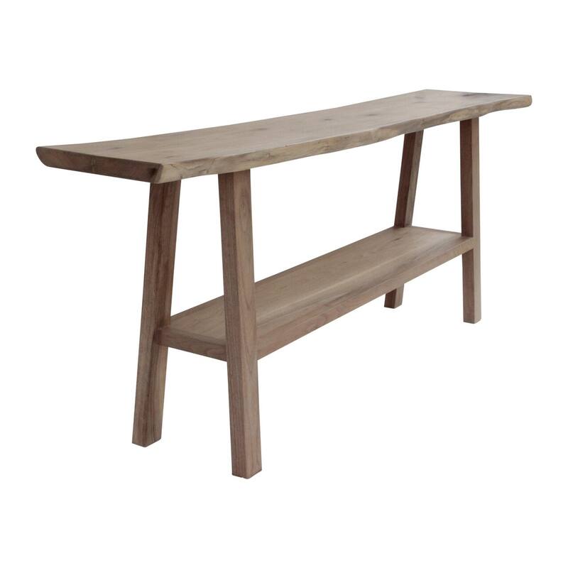Artissance Live Edge Solid Walnut Wood Console Table with Shelf, 79 Inch Wide, Natural Finish (Color & Size May Vary)