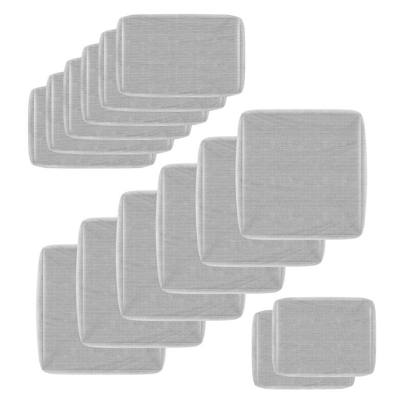 FINCATI 25.6" × 25.6" Outdoor Cushion Cover, Replacement Slipcover for Sofa Cushions, Patio Seat Cover 25.6 Inches (COVER ONLY!) - 14 Pieces - Light Grey