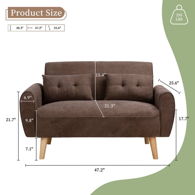 Futzca 47" Small Modern Loveseat Sofa