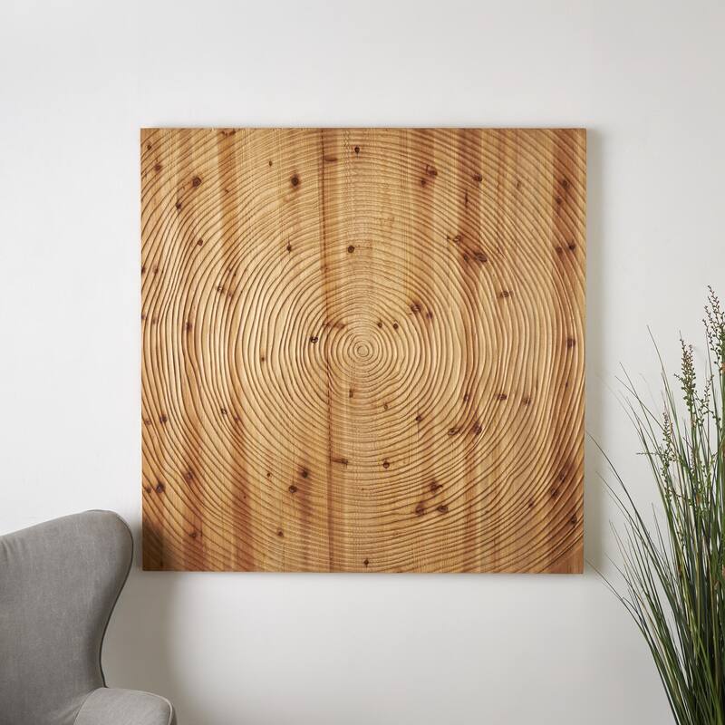Wood Geometric Handmade Spiral Home Wall Decor - Brown - Roche River Decor