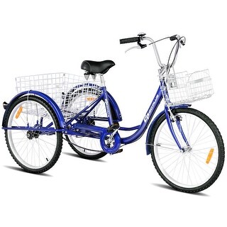 Goplus 26'' Single Speed 3-wheel Bicycle Adult Tricycle Seat