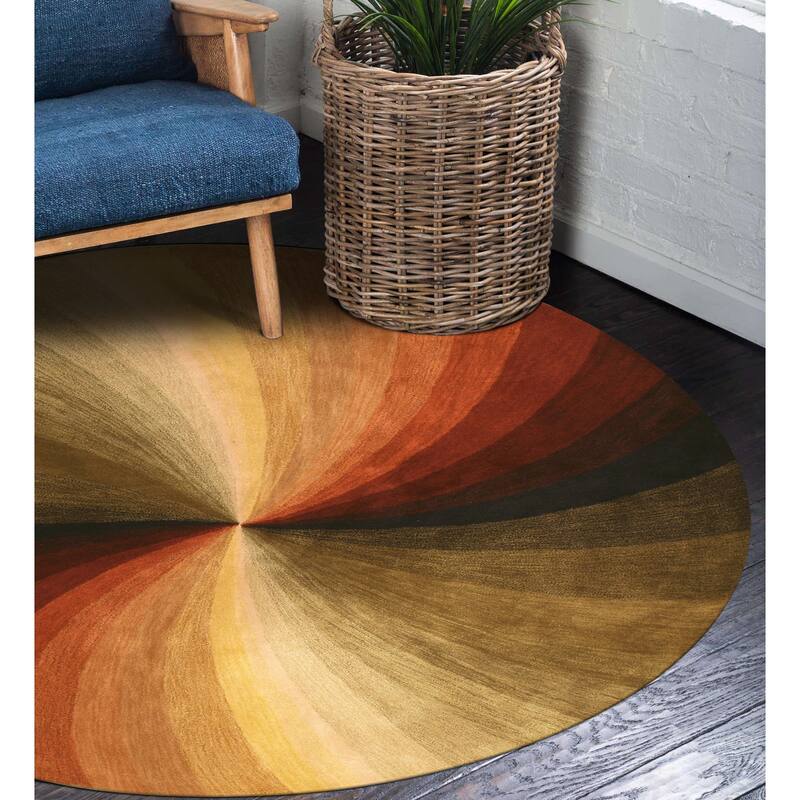 Home Decor EORC Hand-Tufted Wool Swirl Rug, Multicolored Vibrant & Stylish Area Rug for Adding Playful Elegance to Your Living
