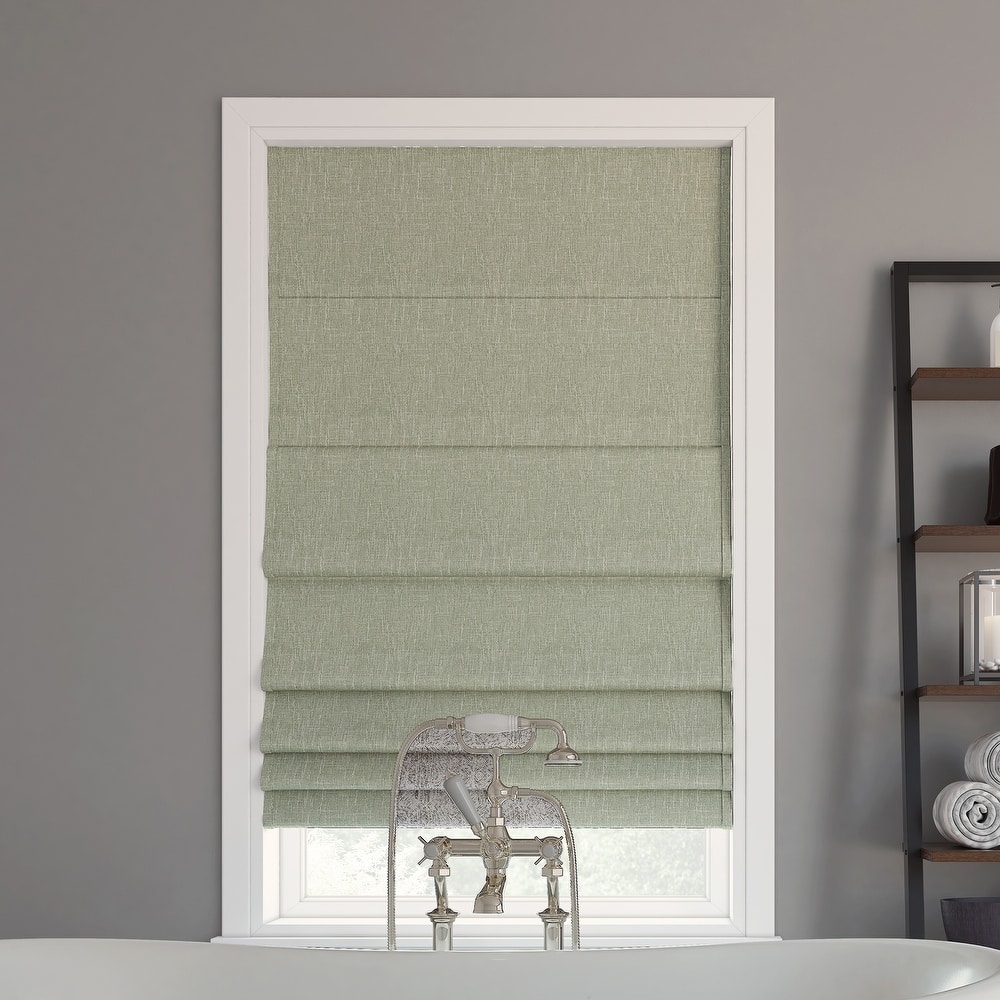 Sun Zero Pryer Textured Total Blackout Cordless 1-Piece Roman Shade