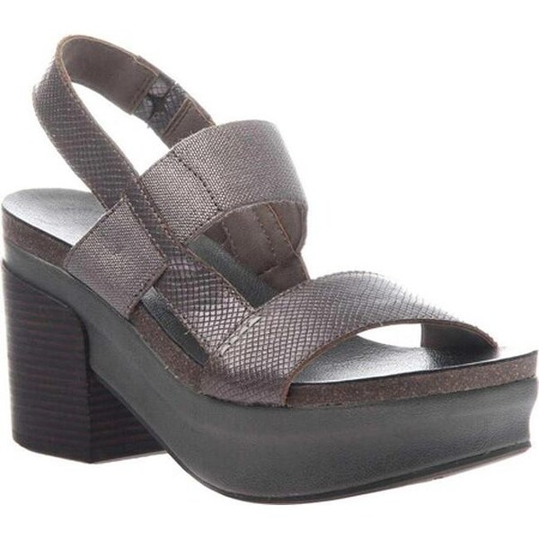 pewter block heel sandals