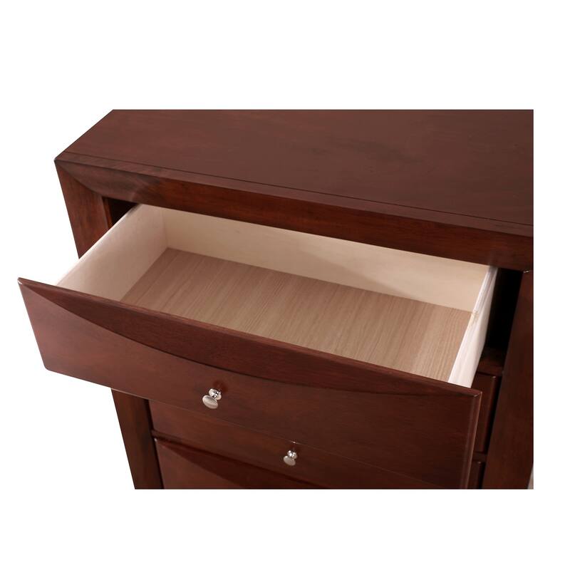 Wooden 5-Drawer Bedroom Chest - 48" - Chestnut Brown
