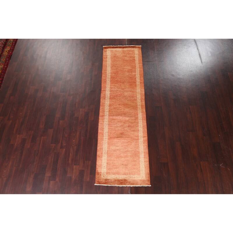 Gabbeh Kashkoli Wool Runner Rug Hand-knotted Oriental Hallway Carpet - 2'8" x 9'3"