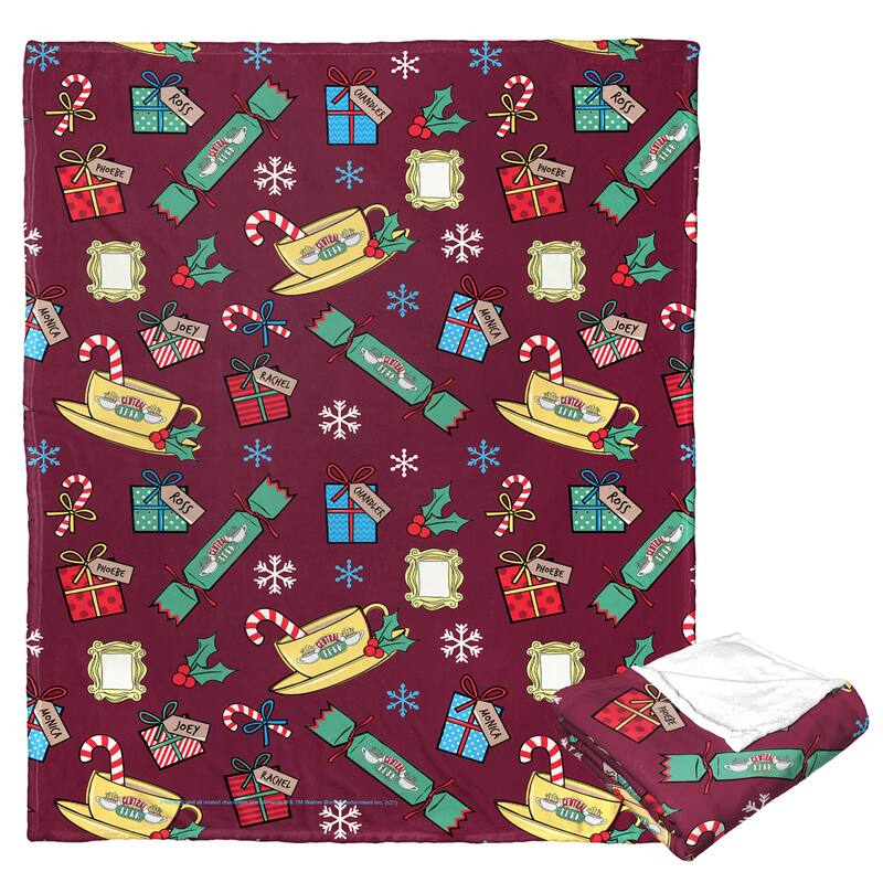 Warner Brothers Friends Christmas Pattern Silk Touch Throw Blanket