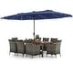 preview thumbnail 26 of 37, Costway 11 PCS Patio Dining Set with 15 ft Double-Sided Patio Umbrella - See Details