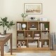 preview thumbnail 1 of 21, 41 inches Wooden Toy Storage Organizer with 10 Cubes for Kids - 47.5" x 9.5" x 41" (L x W x H) Natural