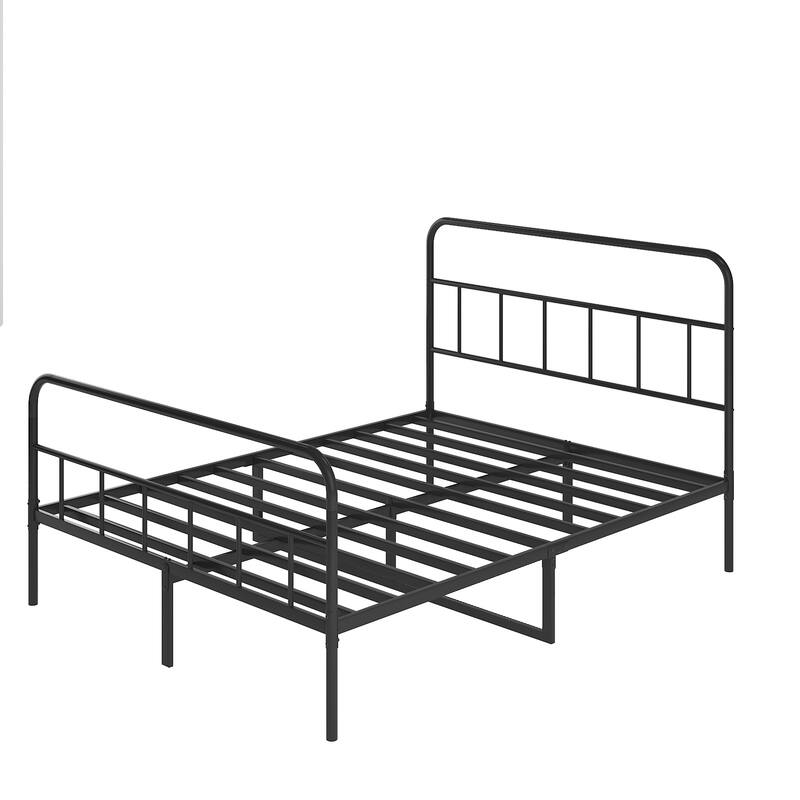 Metal Platform Bed frame with Headboard Sturdy Metal Frame No Box Spring Needed