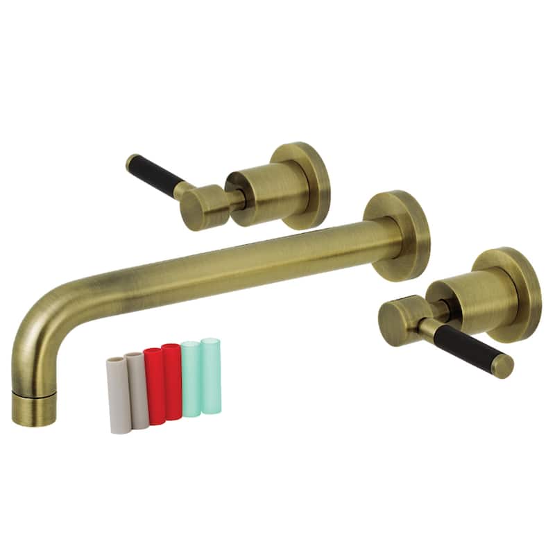 Kingston Brass Kaiser 3-Hole Wall Mount Roman Tub Faucet - Antique Brass