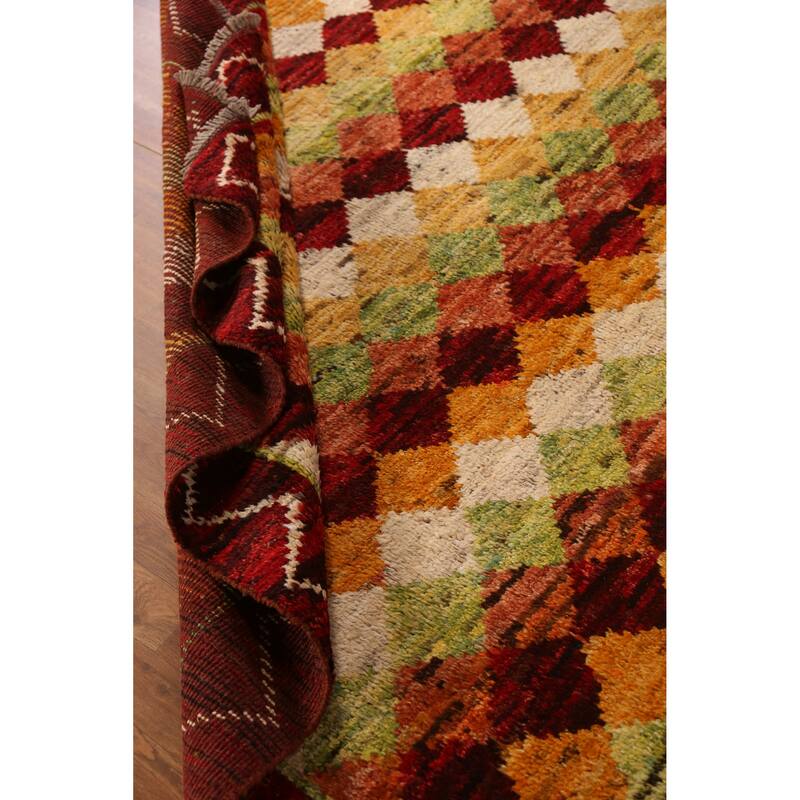 Trellis Geometric Moroccan Oriental Area Rug Hand-Knotted Wool Carpet - 6'9" x 10'1"
