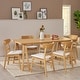 preview thumbnail 6 of 58, Idalia Mid-Century Modern 7 Piece Dining Set by Christopher Knight Home Natural Oak + Light Beige