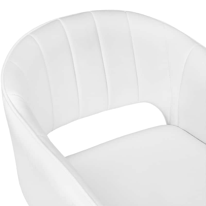 VECELO White Velvet Accent Chair Set of 1/2 Modern Tufted Upholstered High Back Living Room Chair with Gold X-Frame Vanity Chair