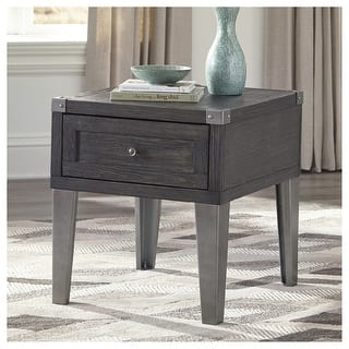 Todoe Contemporary Dark Gray Rectangular End Table