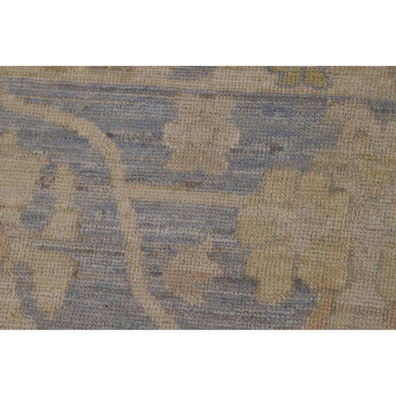 Hand Knotted Oriental 100% Wool Carpet Transitional All-Over Greys & Charcoal Oushak Area Rug - 13' 9'' X 10' 2''