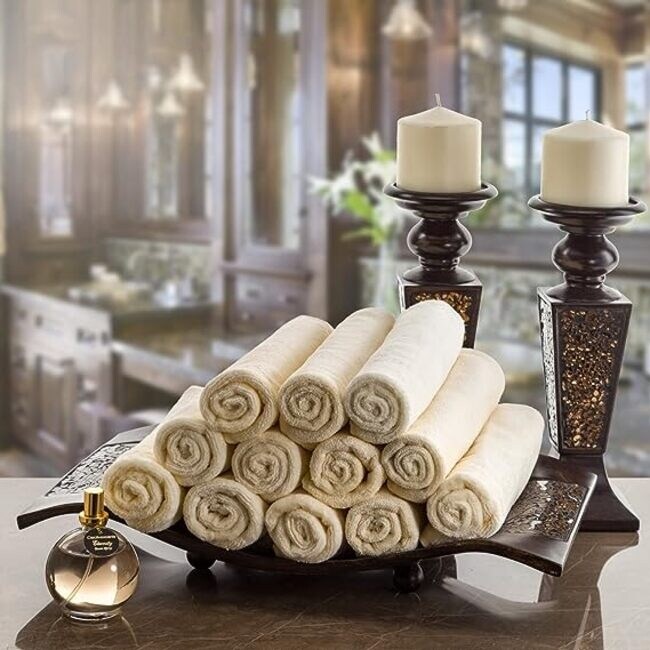 Creative Scents Cotton Fingertip Towels 4 pc. Set 11x8 Inch white
