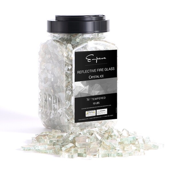10 lbs. 1/4-in Crystal Ice Reflective Tempered Fire Glass for Gas Fire Pit - 1/4". Opens flyout.