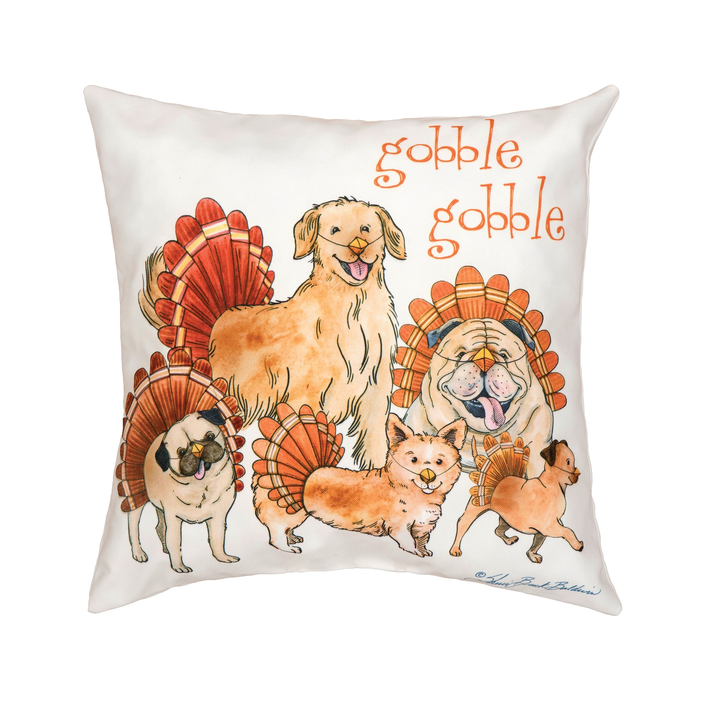 The Gobblers Printed 18 Inch Accent Decorative Accent Throw Pillow