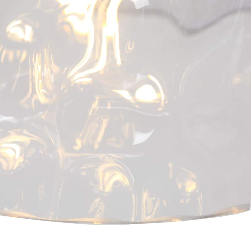 Elisie Modern Glam Waterfall Glass Pendant Light Transitional Hammered Dome Kitchen Island Lighting