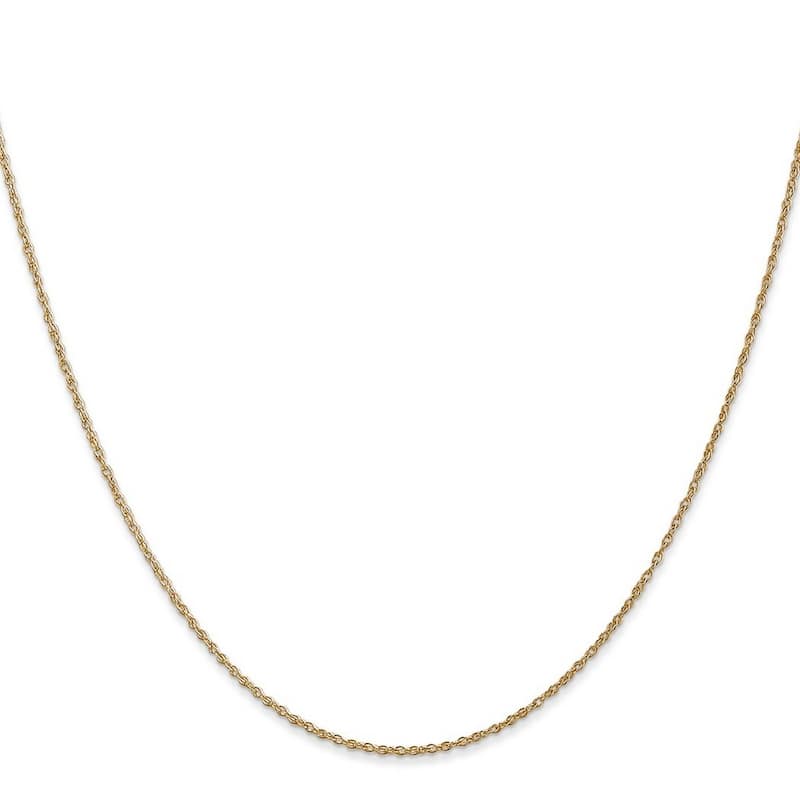 Curata 14k Yellow Gold Polished .8mm Lite-Baby Rope Chain Bracelet - 7 Inch - Spring Ring