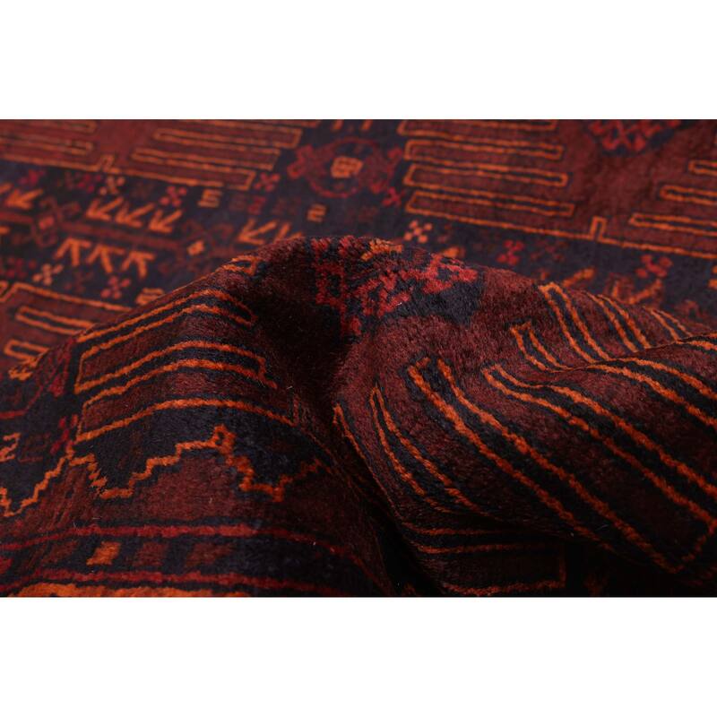 ECARPETGALLERY Hand-knotted Teimani Dark Red Wool Rug - 4'3 x 6'9