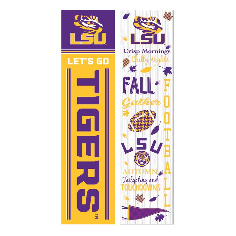 47" Double Sided Seasonal Porch Leaner, Louisiana State University - 47" x 11.25"