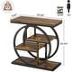 preview thumbnail 28 of 46, Industrial 4-tier Wood Narrow Side End Table with Storage Shelves