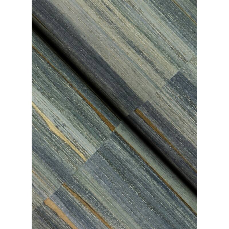 Advantage Rowan Blue Faux Grasscloth Wallpaper
