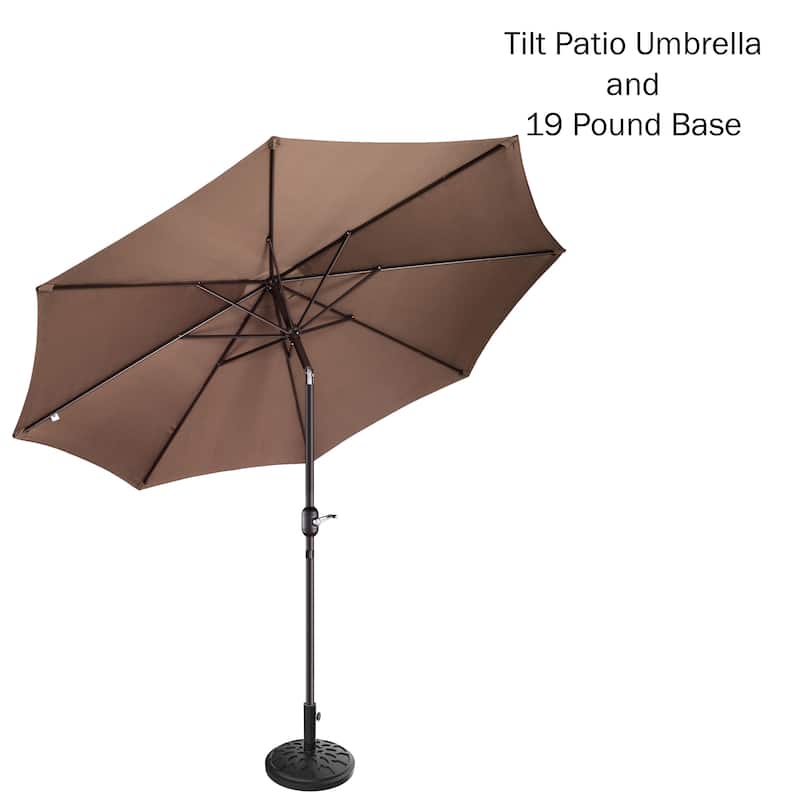 Villacera 9-Foot Outdoor Patio Umbrella with Base