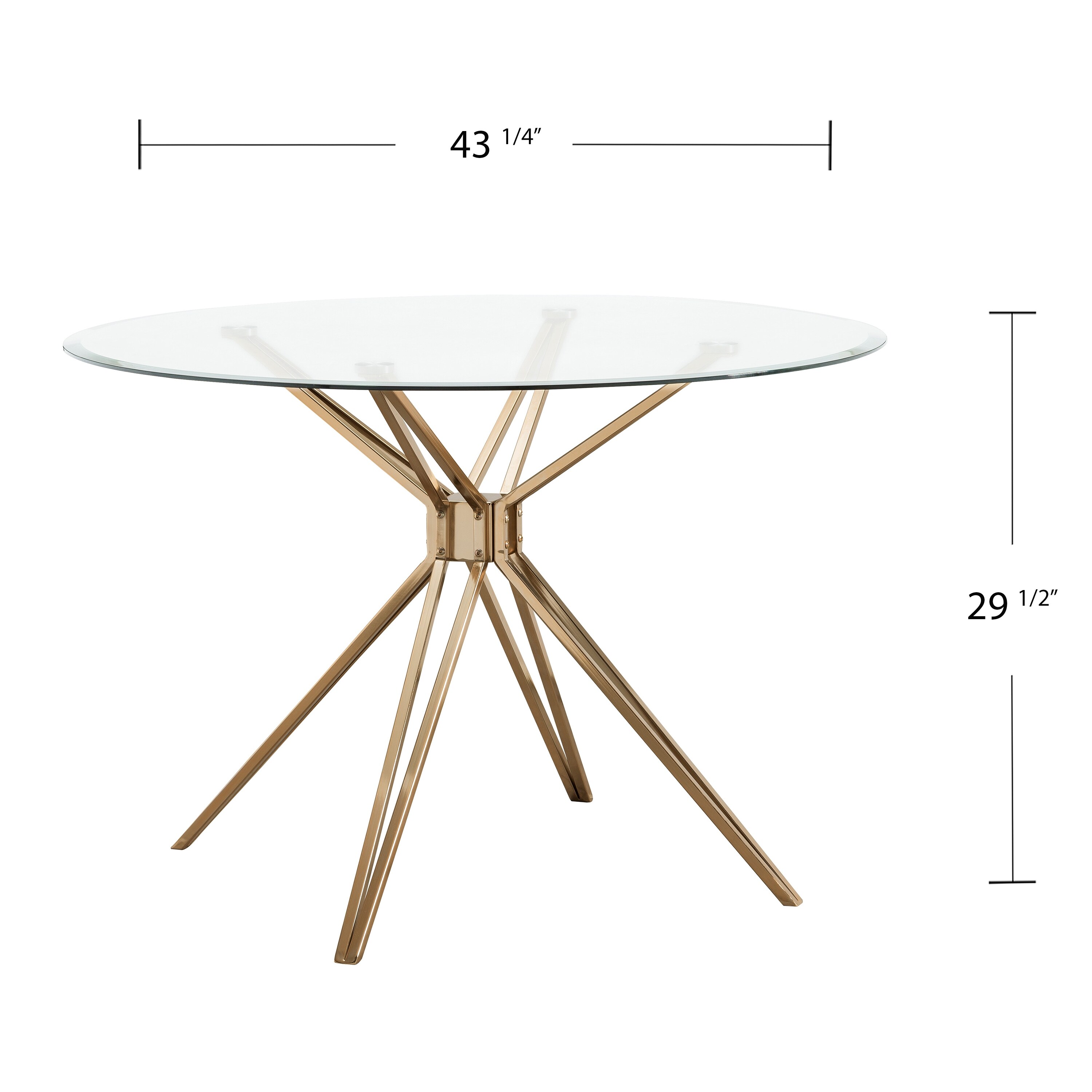 Silver Orchid Alan Metal and Glass Round Dining Table As Is Item