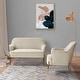 preview thumbnail 22 of 117, Barbara 43" Contemporary Velvet Loveseat Sofa with Goldtone Metal Legs by HULALA HOME TAN