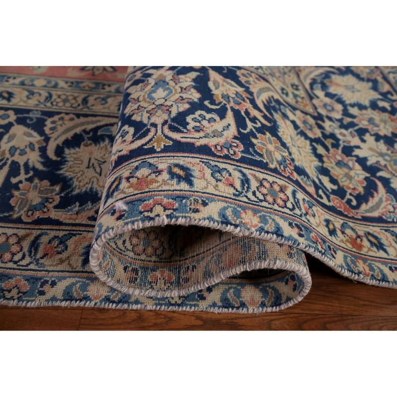 Traditional Pink Najafabad Persian Vintage Rug Handmade Wool Carpet - 9'8" x 12'9"