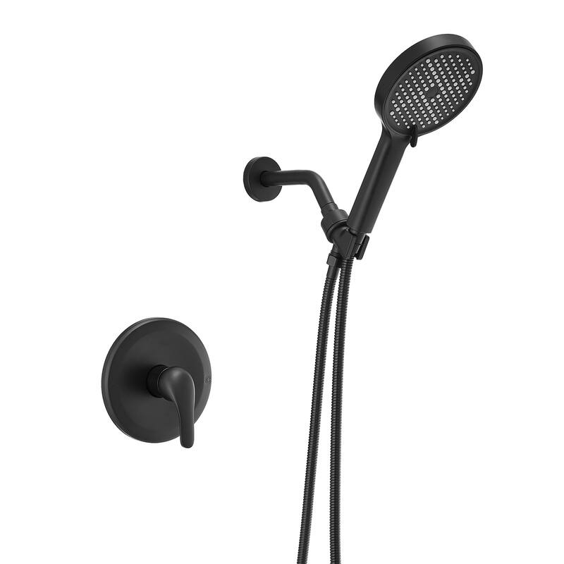 Modern Black Concealed Shower System with Three-Function Handheld Shower