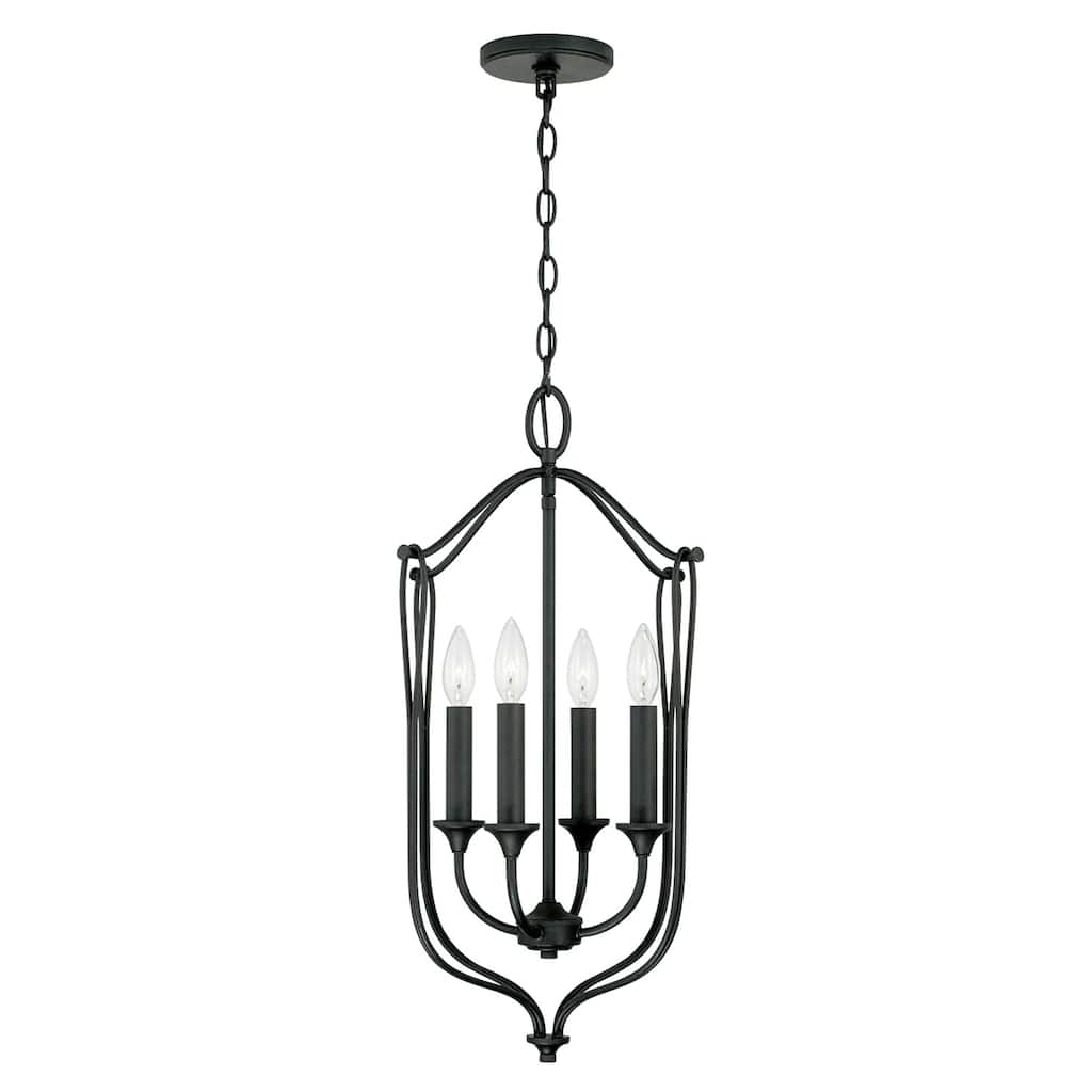 Bentley 14.75" 4-light Black Iron Foyer Pendant