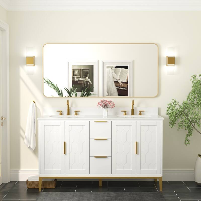 Modern Bathroom Rectangular Wall Mounted Anodized Aluminum Framed Vanity Mirror