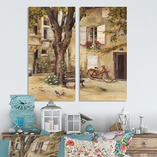 Designart "Provence French Village I" French Country Canvas Wall Art ...