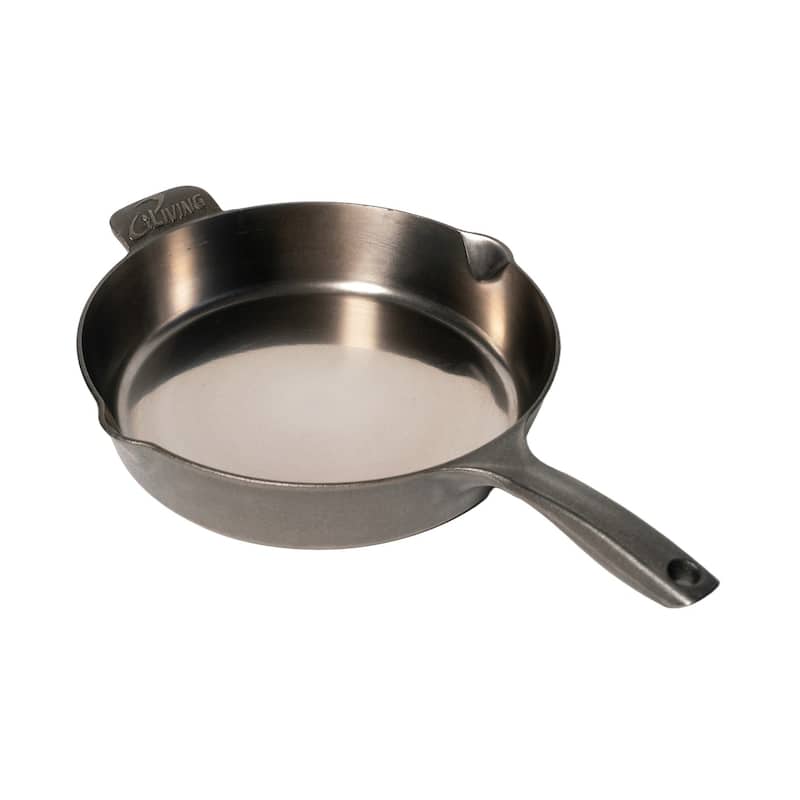 iLiving Seasoned Modern Heirloom Mirror Polished Cast Iron Skillet Pan 12" (2.7/3.7L)