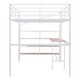 preview thumbnail 6 of 12, Full Size Metal Loft Bed with Desk and Lateral 4-Layer Storage Ladder