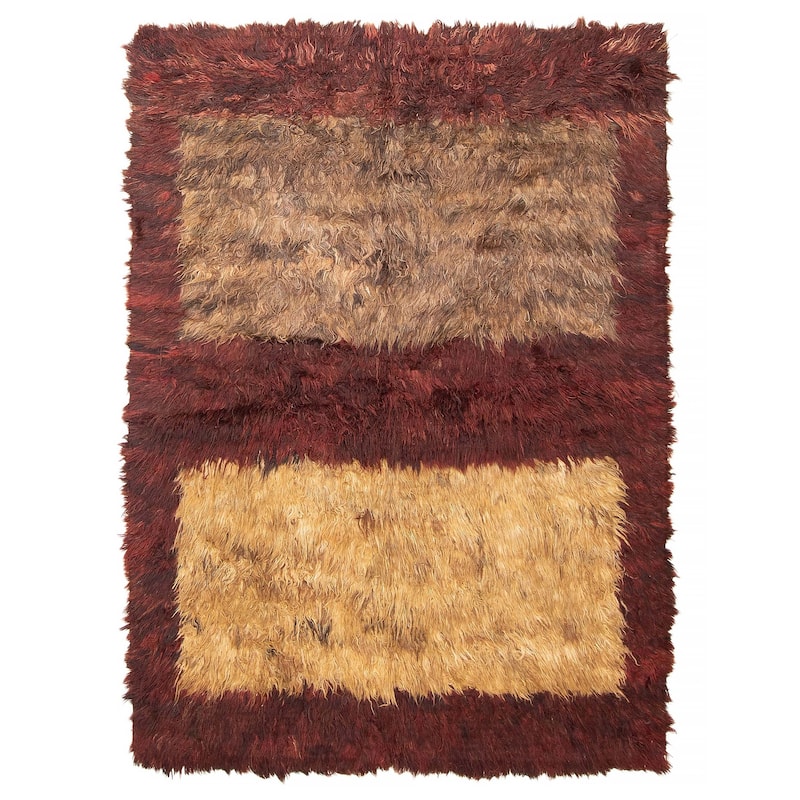 ECARPETGALLERY Hand-knotted Finest Peshawar Ziegler Burgundy Wool Rug - 4'5 x 6'0 - Dark Burgundy - 4'5 x 6'0