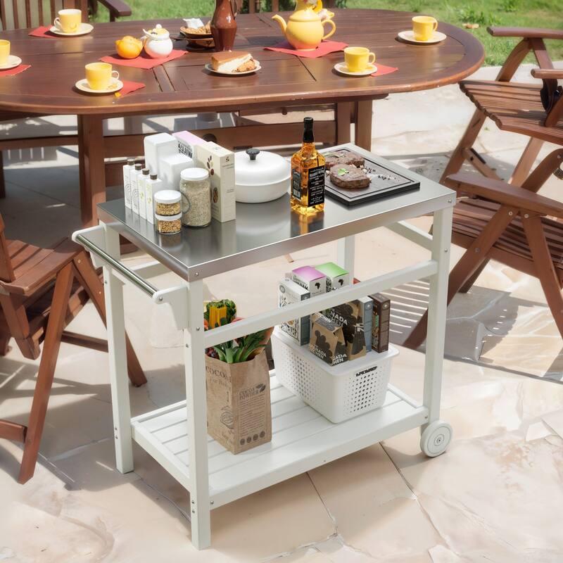 Multi-functional Outdoor Cart: Ideal for Pizza Ovens, Grilling, and Dining -RV carts