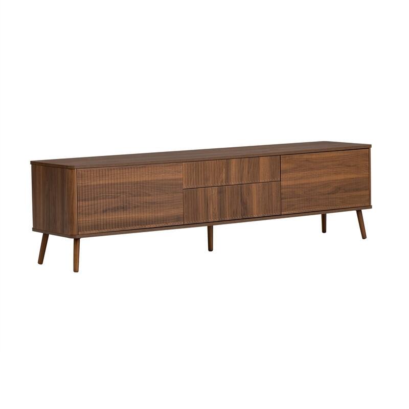 Modern Fluted 70" TV Stand for TVs up to 80", Entertainment Center TV Media Console Table with Storage Drawers