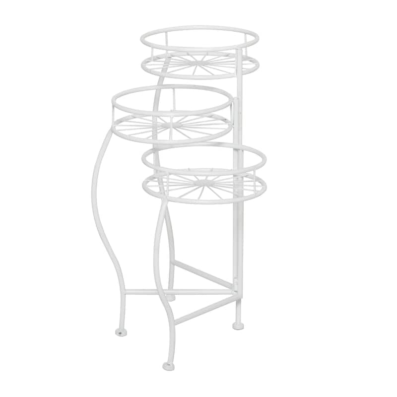 Metal Starburst Indoor Outdoor 3 Tier Indoor Outdoor Plantstand - Black, White, Green, Blue - Roche River Decor