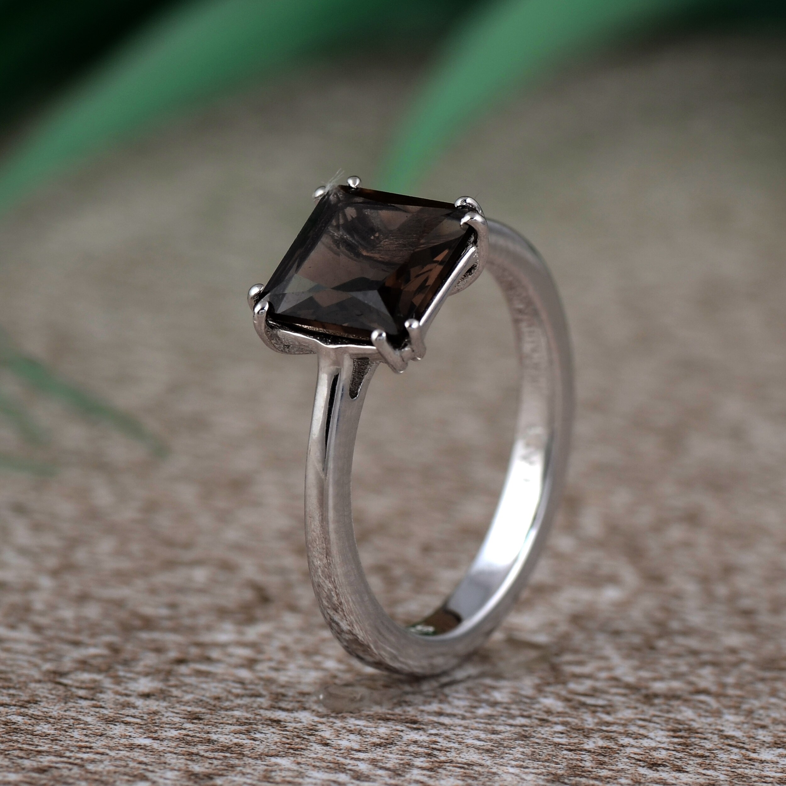 Natural Brown Square Genuine Cut Gemstone Cute And Simple Statement Ring Nickel Free Wedding/Anniversary Gift Idea Orchid Jewelry 1.40 Ct 7X7mm Smoky Quartz Sterling Silver Solitaire Ring For Women Natural Brown Square Genuine Cut Gemstone Cute And Simple Statement Ring Nickel Free Wedding/Anniversary Gift Idea Orchid Jewelry 1.40 Ct 7X7mm Smoky Quartz Sterling Silver Solitaire Ring For Women