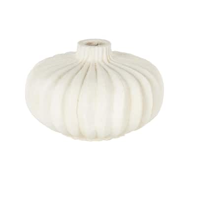 Magnesium Oxide Short Wide Decorative Vase - White - Roche River Decor