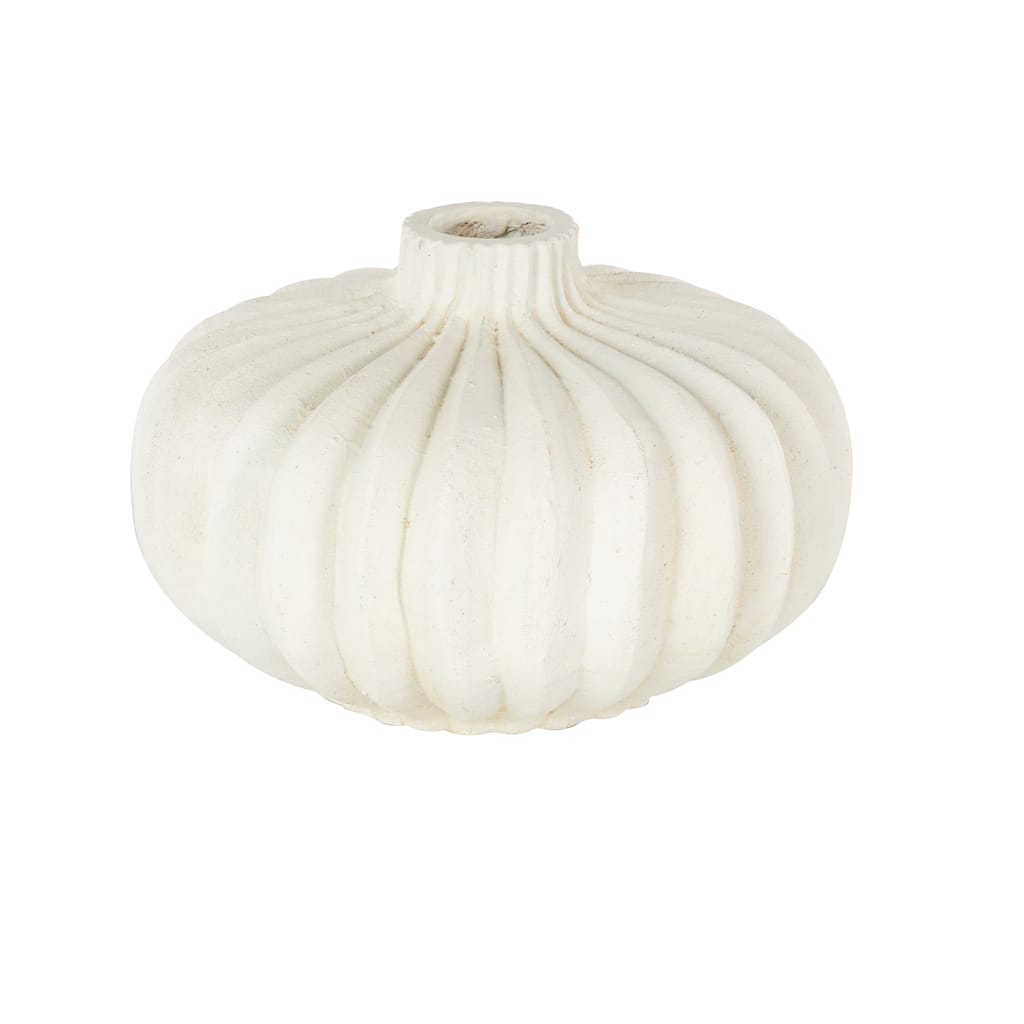 Magnesium Oxide Short Wide Decorative Vase - White - Roche River Decor