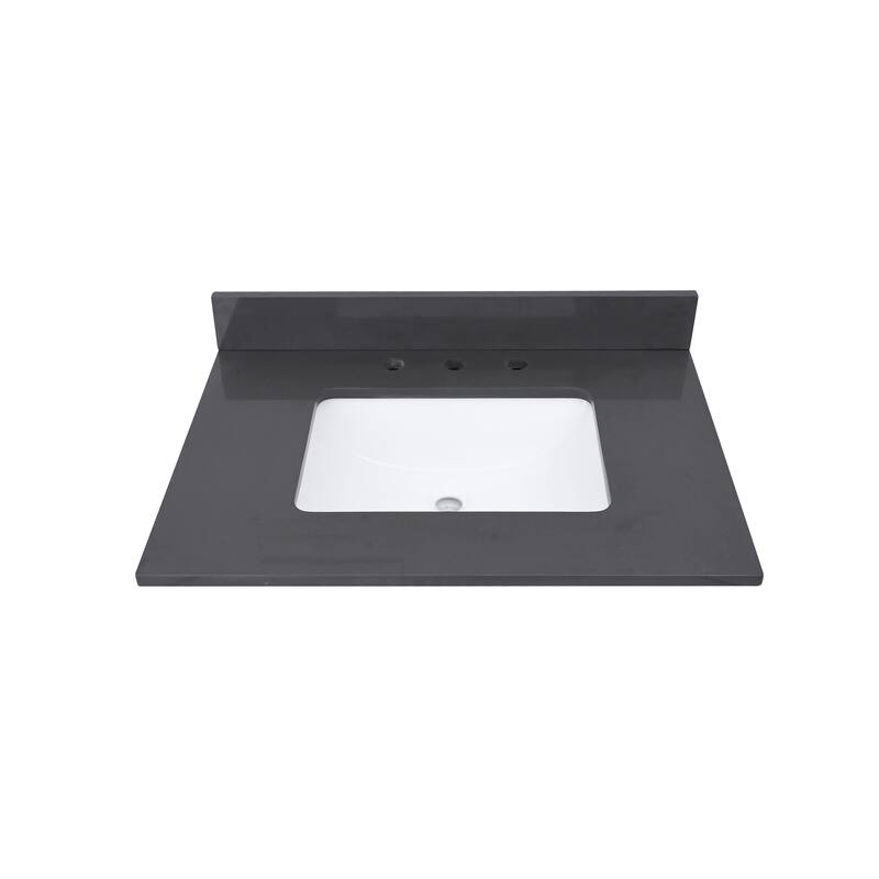 Avanity Quartz Vanity Top with Rectangular Undermount Sinks - 31" Single Sink - Ural Gray