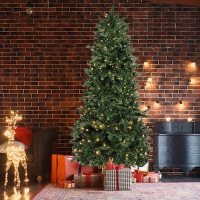 7.5ft Flocking Tied Light Christmas Tree for Holiday Decorations