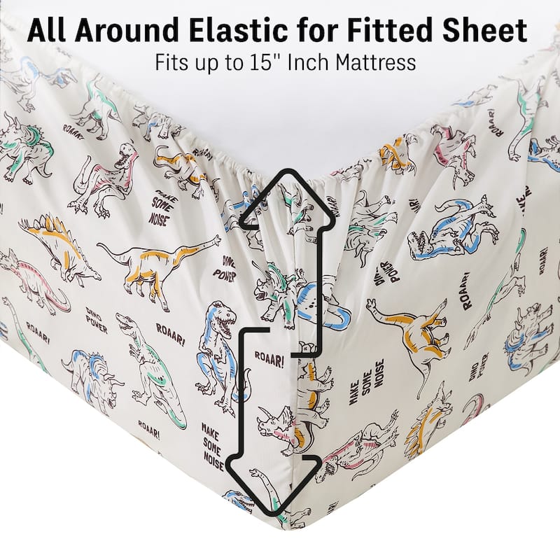 HLC.ME Printed Kids Bed Sheets - Patterned Bed Sheet Set - Wrinkle Resistant & Ultra Soft - For Mattresses up to 15 Inches Deep